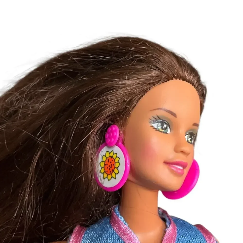 Barbie Doll with Blue and Pink Work out Outfit with Brush EUC